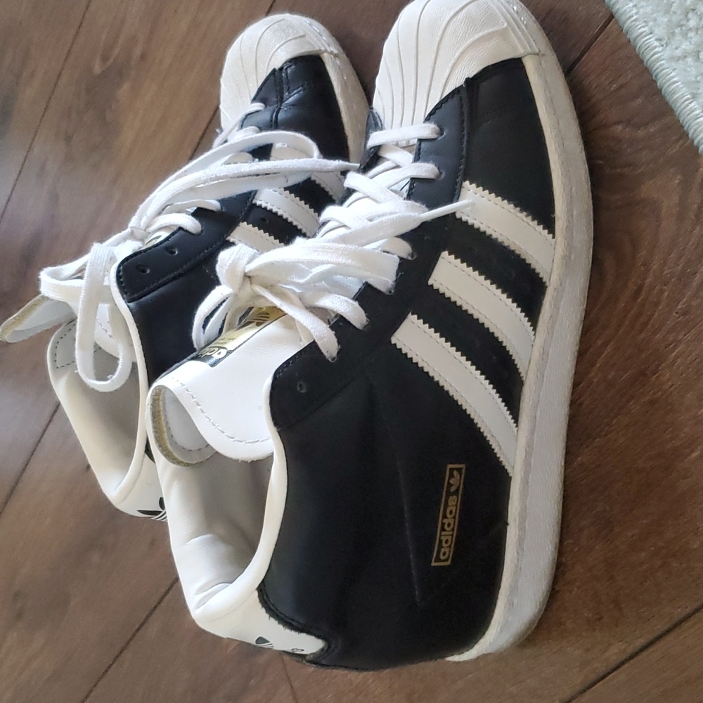 Adidas Superstar Up wedges black and white size 7